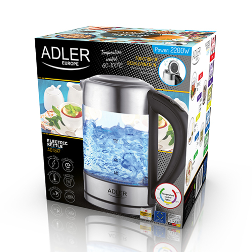 Kuhalo za vodu ADLER AD 1247 (1.7 L, 2200 W, nehrđajući čelik)-4