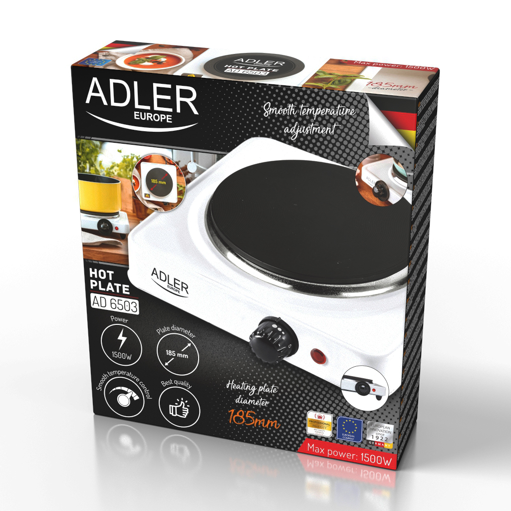 Električna prijenosna ploča ADLER AD 6503 (samostojeća, 1 zona) bijela-4