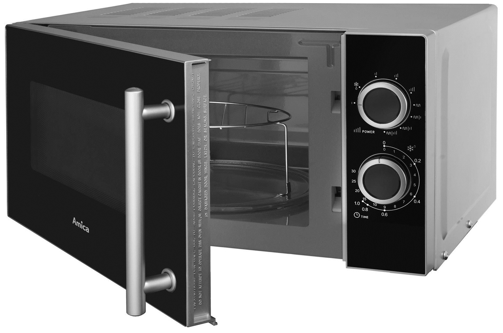 Amica AMGF20M1GS microwave Countertop Grill microwave 20 L 700 W crna, Silver-2