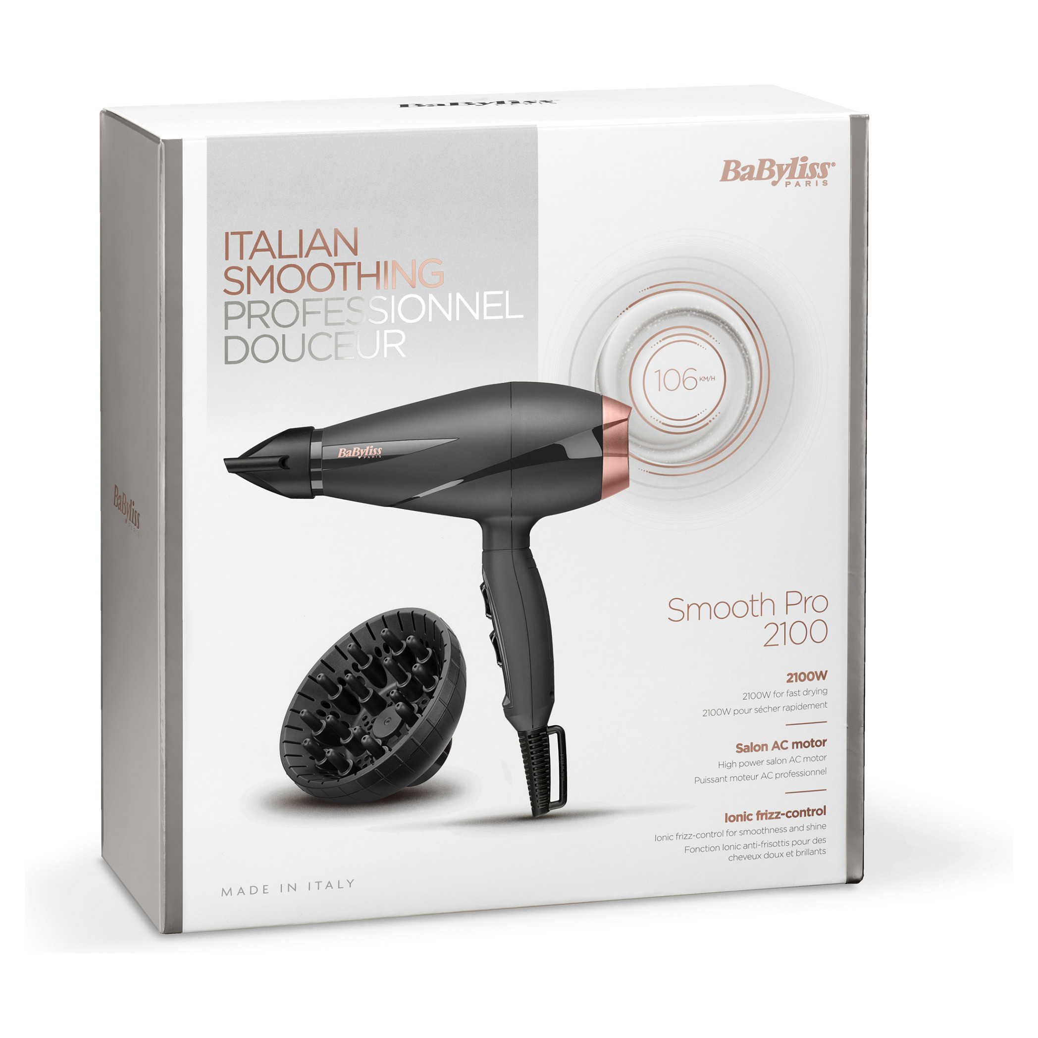 BaByliss Smooth Pro 2100 2100 W Black, Pink gold-7