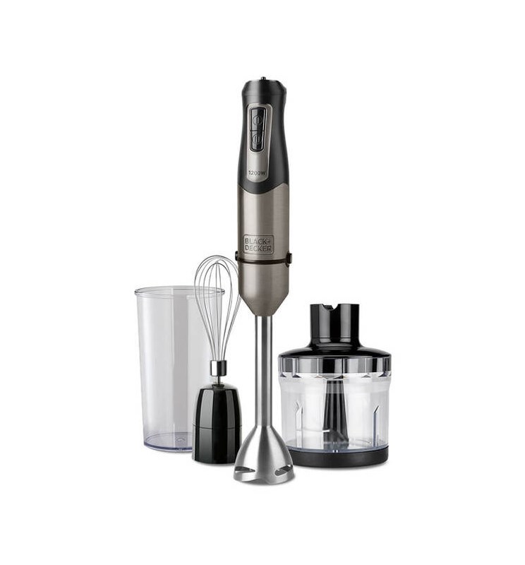 Ručni blender BLACK+DECKER BXHBA1200E (1200 W, 20 brzina, 4 noža, turbo, plastični bokal, BPA-free)-0
