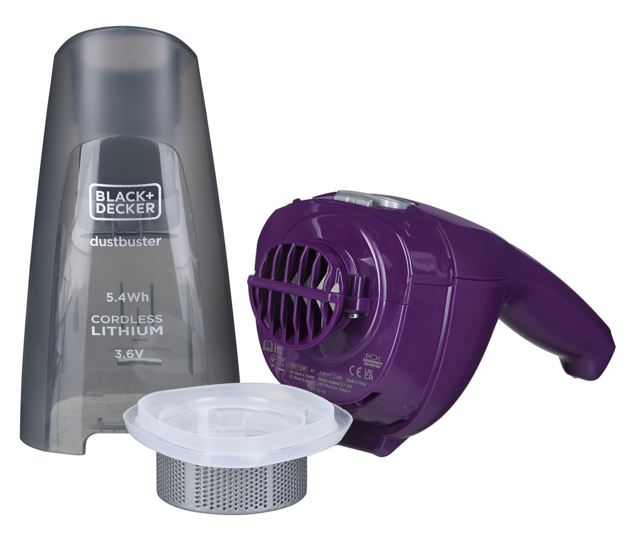 BLACK+DECKER NVC115W handheld vacuum Grey, Purple Bagless-5
