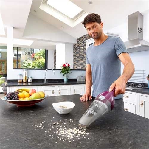 BLACK+DECKER NVC115W handheld vacuum Grey, Purple Bagless-0