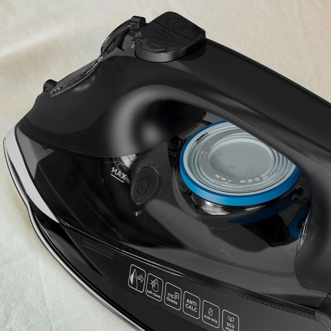 Parna pegla BLACK+DECKER BXIR2805E (2800W, keramička ploča, anti-kapaljka, samočišćenje, plava)-3