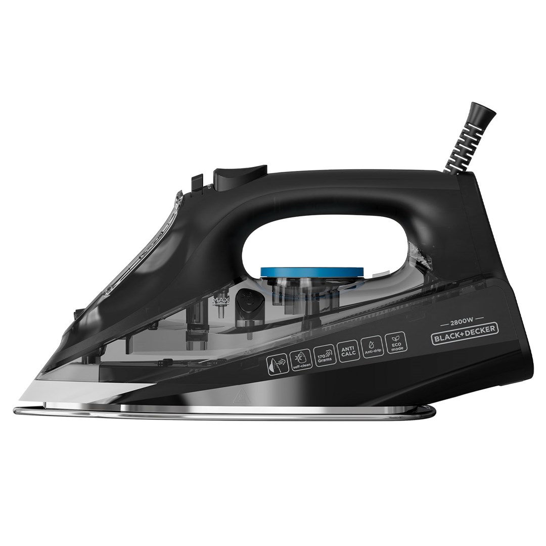 Parna pegla BLACK+DECKER BXIR2805E (2800W, keramička ploča, anti-kapaljka, samočišćenje, plava)-0