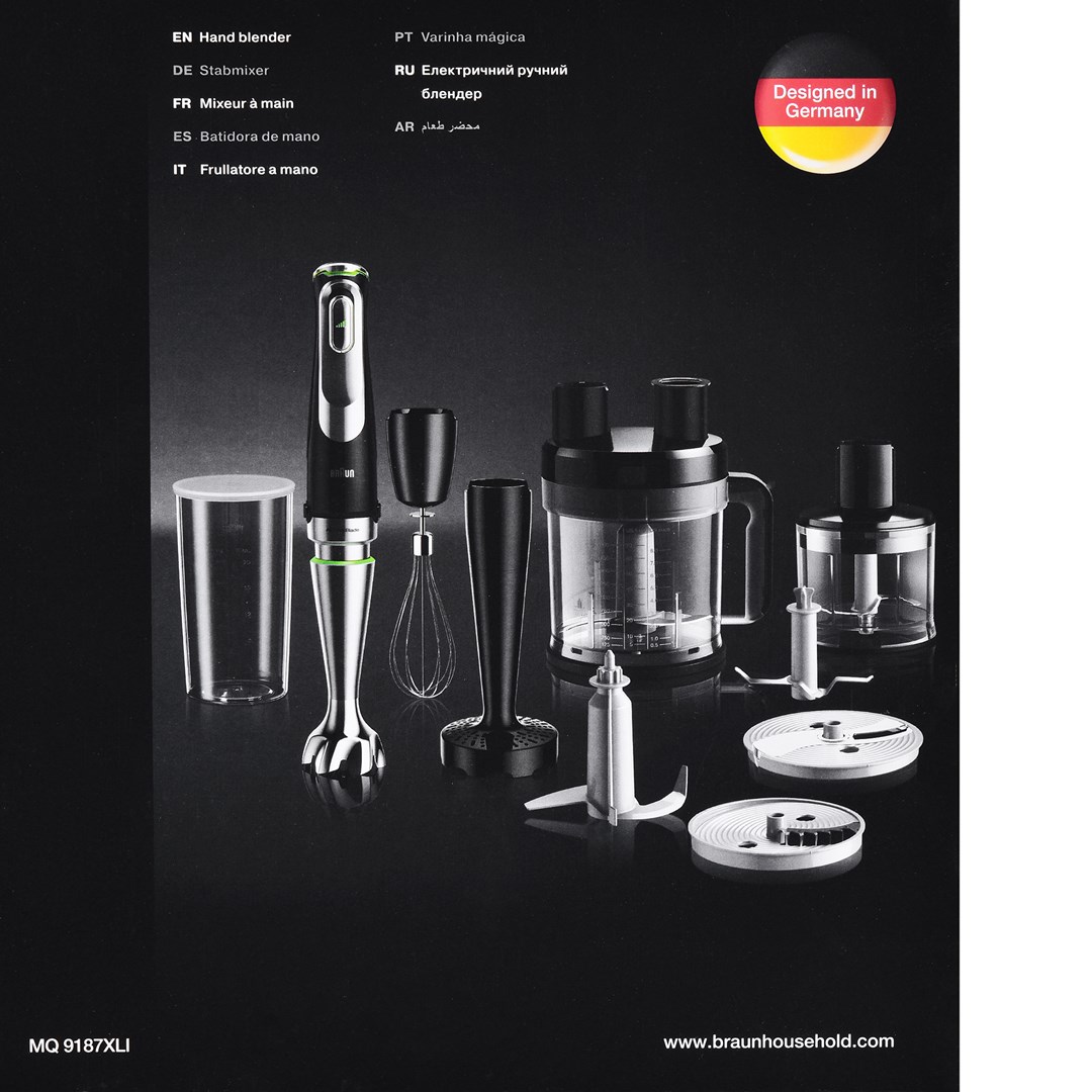 Štapni blender BRAUN MultiQuick 9 MQ 9187XLI 0,6 L, 1200 W, crni, nehrđajući čelik-14