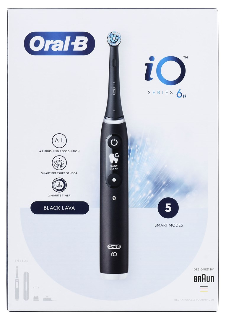 Električna četkica za zube BRAUN Oral-B iO 6N BLACK ONYX (3 načina čišćenja, senzor pritiska, rotirajuće-oscilirajuća, plava)-13