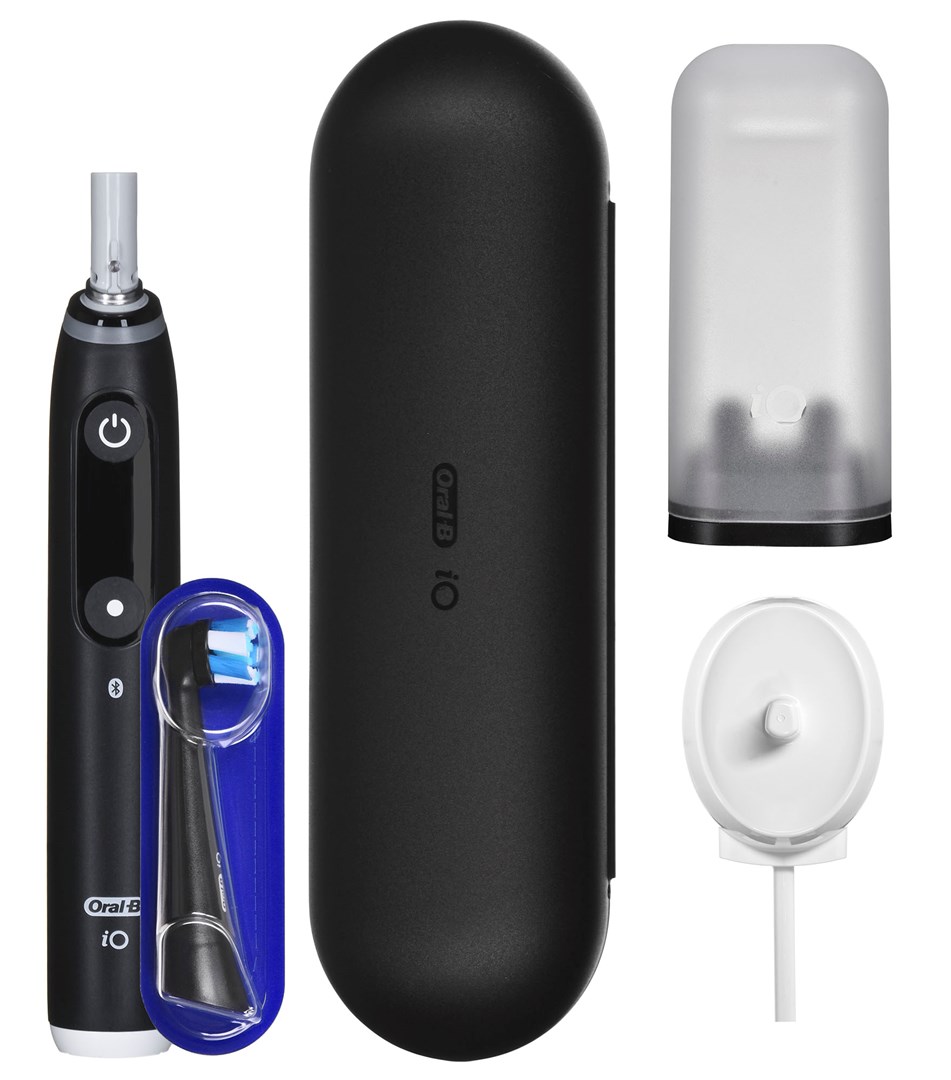 Električna četkica za zube BRAUN Oral-B iO 6N BLACK ONYX (3 načina čišćenja, senzor pritiska, rotirajuće-oscilirajuća, plava)