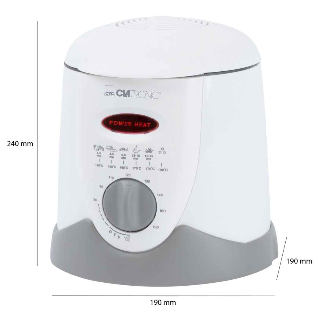 Friteza CLATRONIC FFR 2916 (1 L, samostojeća, 900 W) siva bijela-8