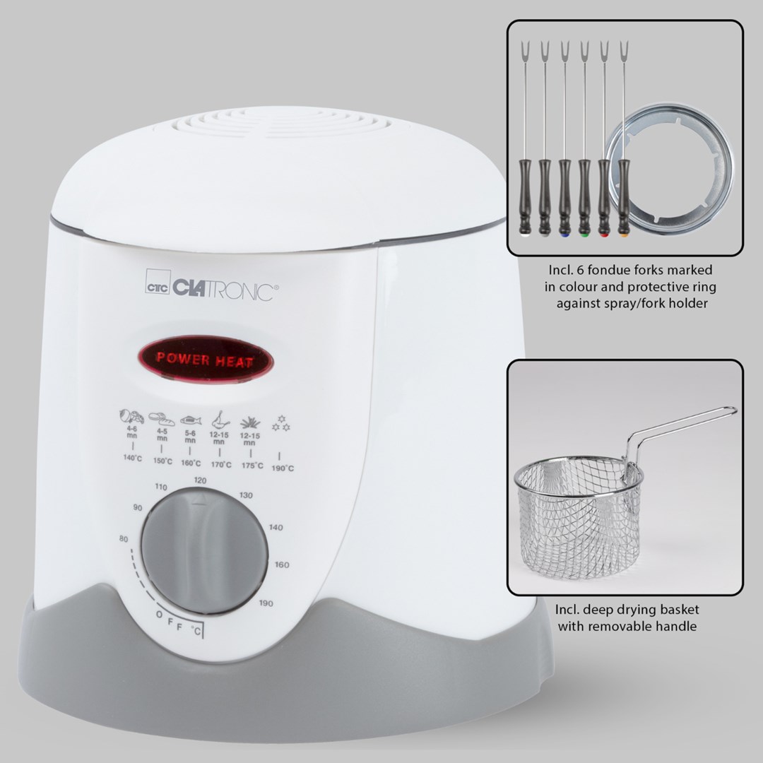 Friteza CLATRONIC FFR 2916 (1 L, samostojeća, 900 W) siva bijela-5