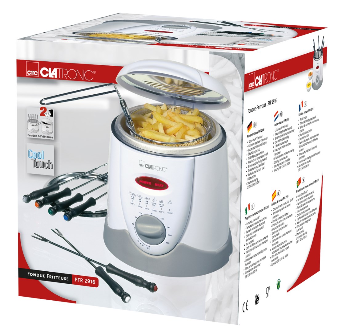 Friteza CLATRONIC FFR 2916 (1 L, samostojeća, 900 W) siva bijela-9