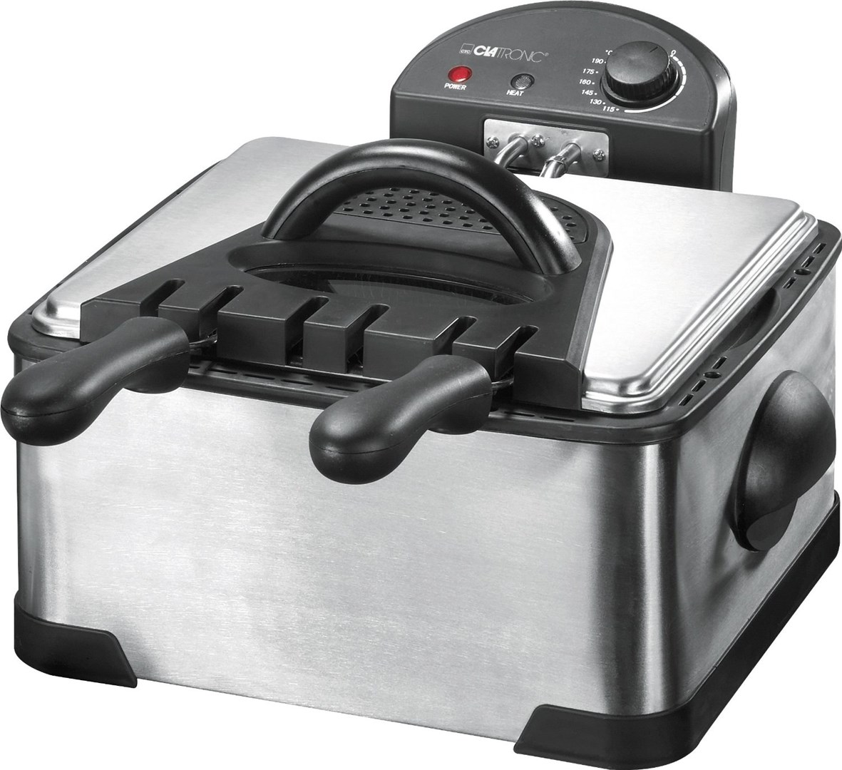 Friteza CLATRONIC FR 3195 (4 L, dvostruka, 2000 W) crna, nehrđajući čelik-0