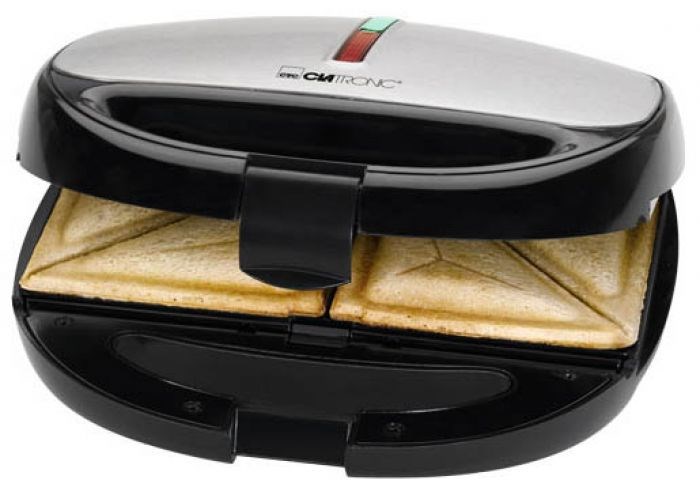 Aparat za sendviče i vafle CLATRONIC ST/WA 3670 (800 W) crni, nehrđajući čelik-0