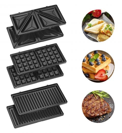 Aparat za sendviče i vafle CLATRONIC ST/WA 3670 (800 W) crni, nehrđajući čelik-3