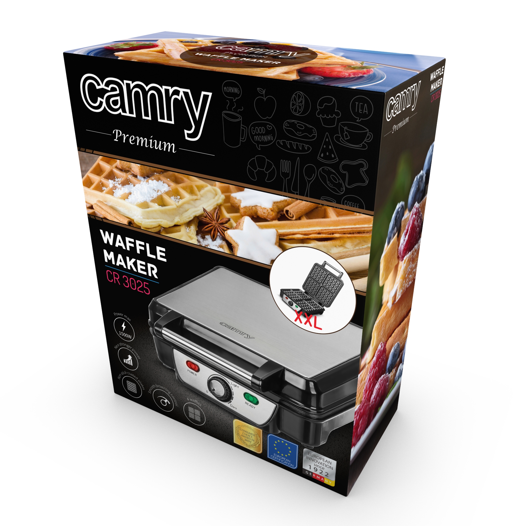Aparat za vafle CAMRY CR 3025 (1500 W) crni-8