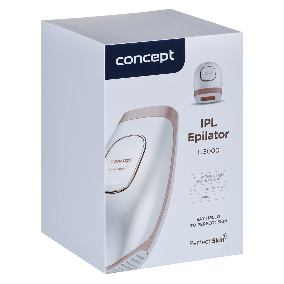 IPL uređaj CONCEPT IL3000 (Intense Pulsed Light, 300.000 bljeskova, nastavci za tijelo i lice, žičani, bijelo/rozo-zlatni)-6