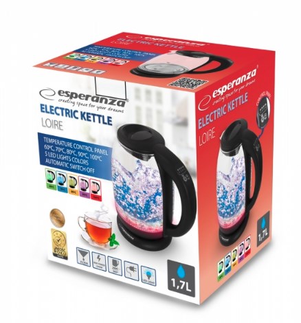 Električni čajnik ESPERANZA EKK027 (1.7 L, 2200 W) crna-5