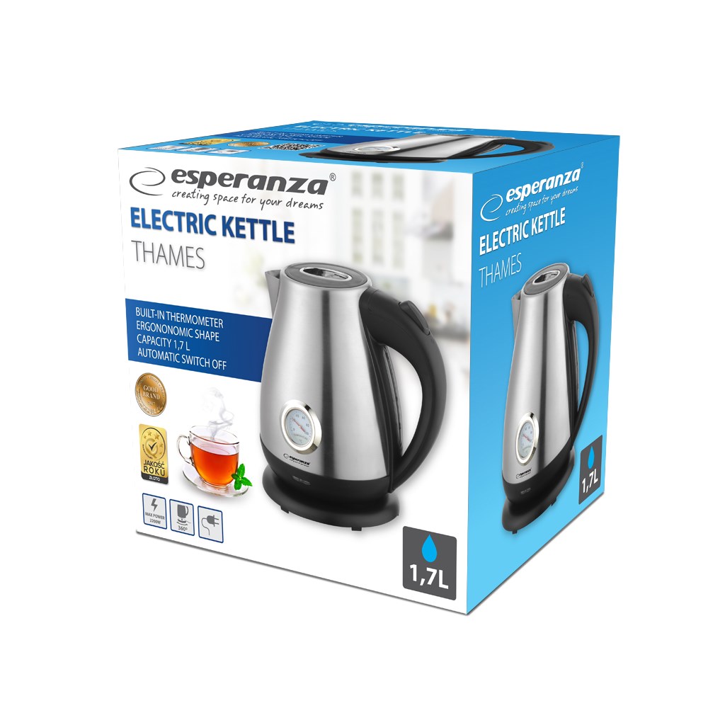 Električno kuhalo s termometrom ESPERANZA EKK029 (1.7 L, 2200 W) inox-2