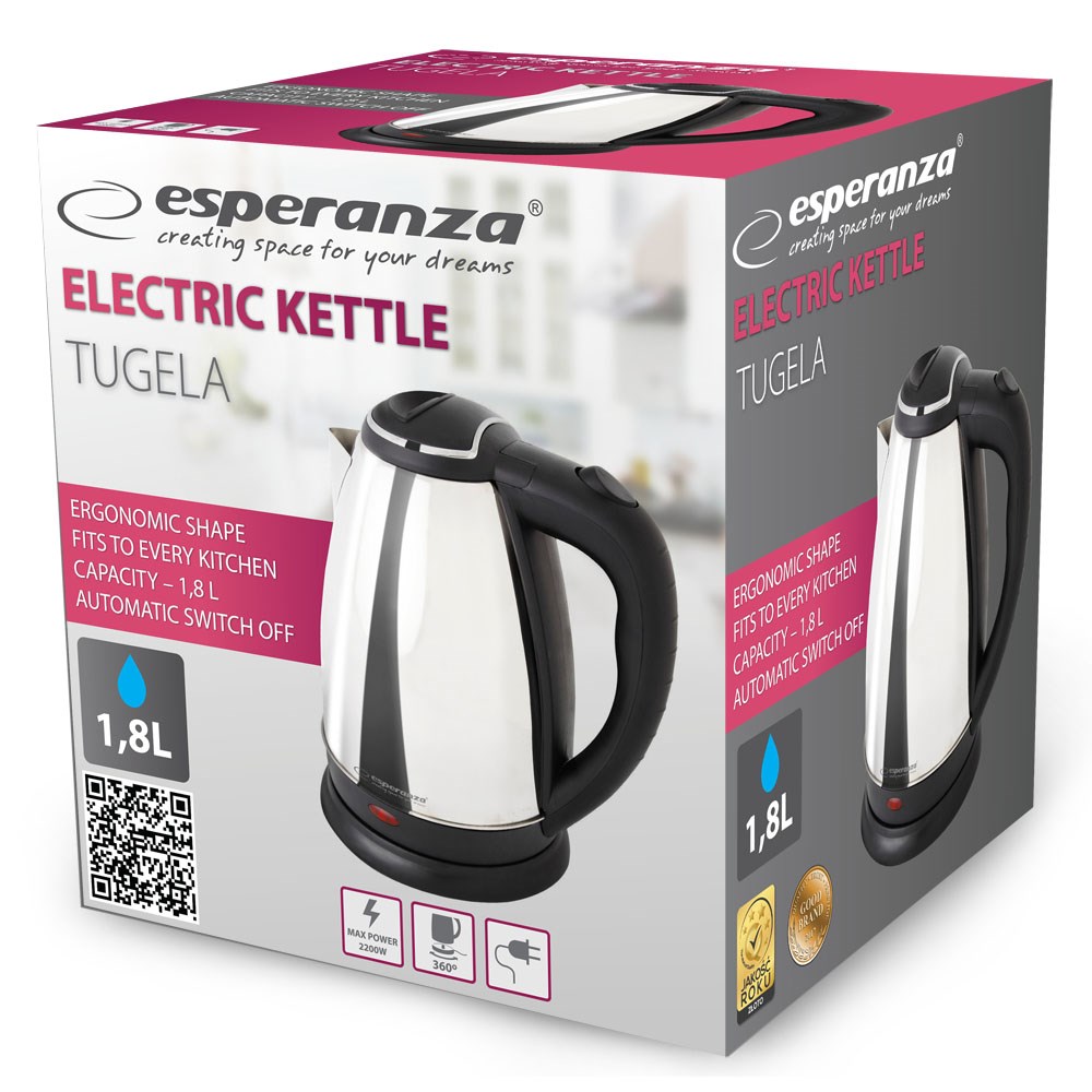 Esperanza EKK104S Electric kettle 1.8 L 2200 W Silver-1