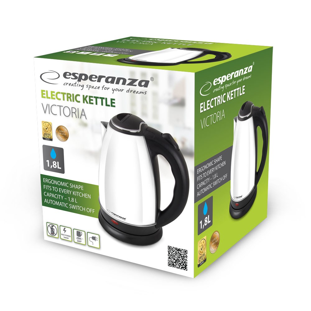 Električno kuhalo ESPERANZA EKK113W (1.8 L, 1800 W) crna bijela-1