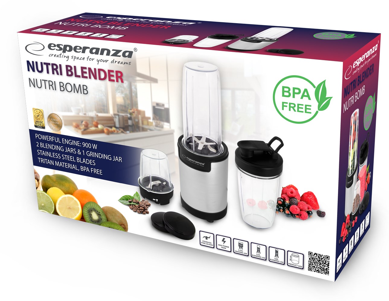 Nutri blender ESPERANZA EKM030 (9 u 1, 900 W) srebrni-2