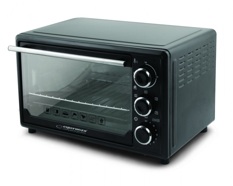 Mini pećnica ESPERANZA EKO006 s konvekcijom i ražnjem (25 L, 1600 W) crna-3