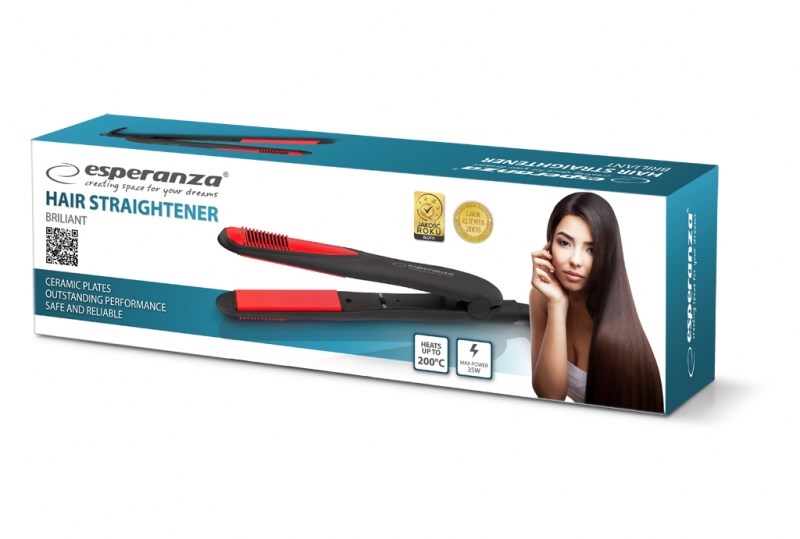 Pegla za kosu ESPERANZA EBP004 (35 W) crna, crvena-2