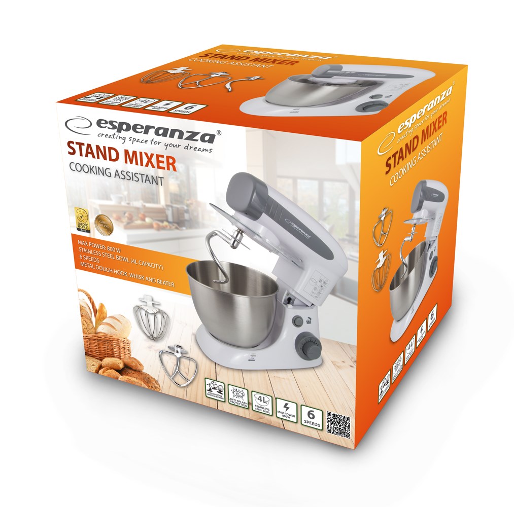 Mikser sa stalkom ESPERANZA COOKING ASSISTA EKM024 (4 L, 800 W) bijeli-3