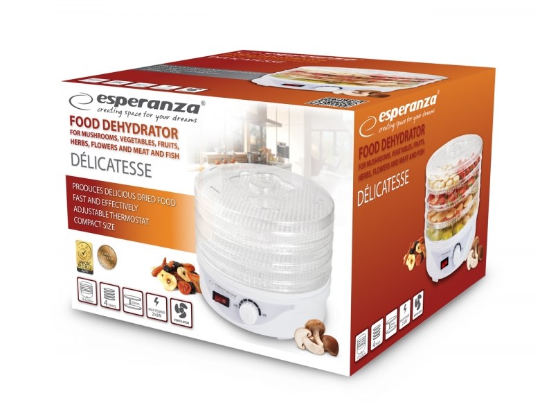 Dehidrator hrane Esperanza EKD003 (prozirni bijeli, 250 W)-2