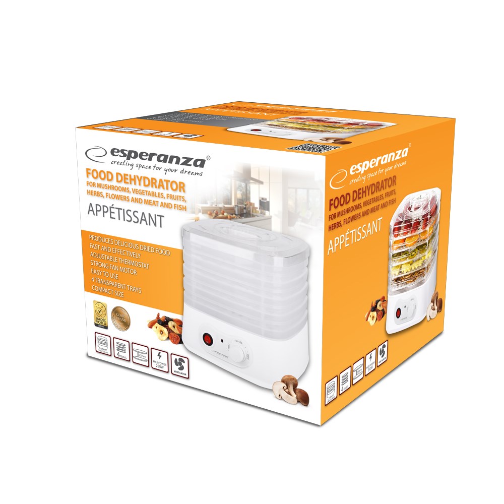 Dehidrator hrane Esperanza EKD004 (prozirni bijeli, 250 W)-2