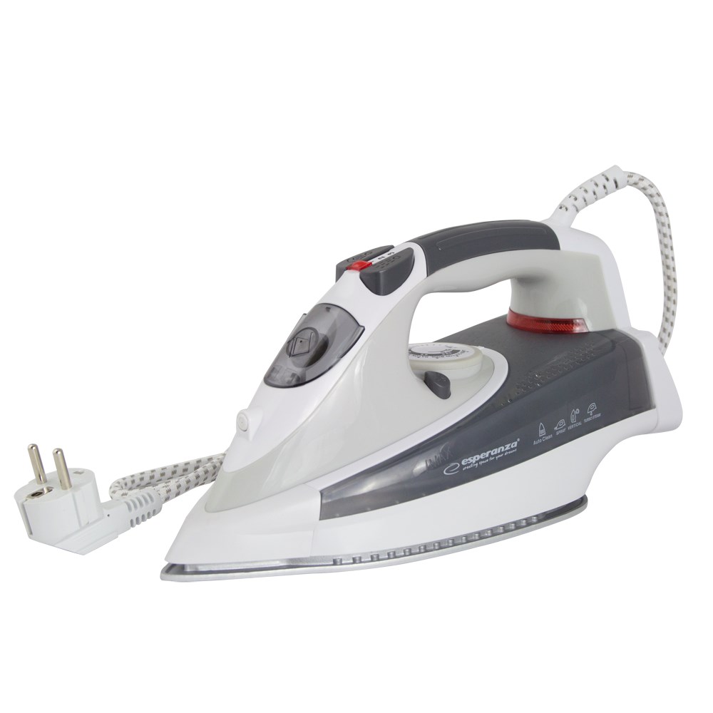 Parno glačalo ESPERANZA Chino EHI009 (2400 W, 300 ml, keramička ploča glačala, srebrno-sivo)-2