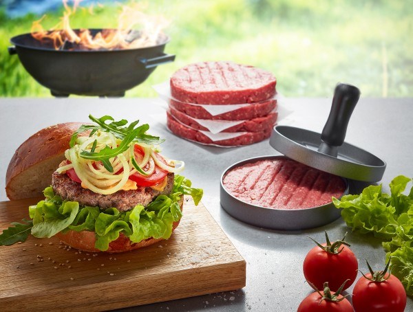 Preša za hamburger GEFU BBQ crna, siva aluminij, plastika-1