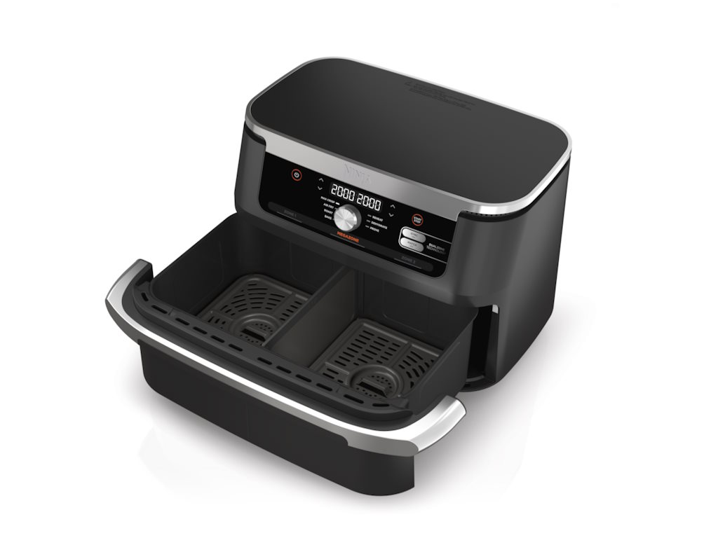 Ninja AF500EU fryer Double 10.4 L Stand-alone 2470 W Hot air fryer crna, Stainless steel-3