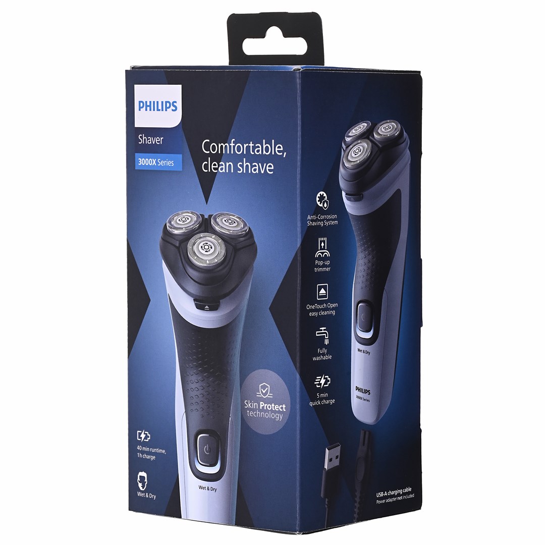 Philips X3003/00 men's shaver Rotation shaver Trimmer crna, Blue-4
