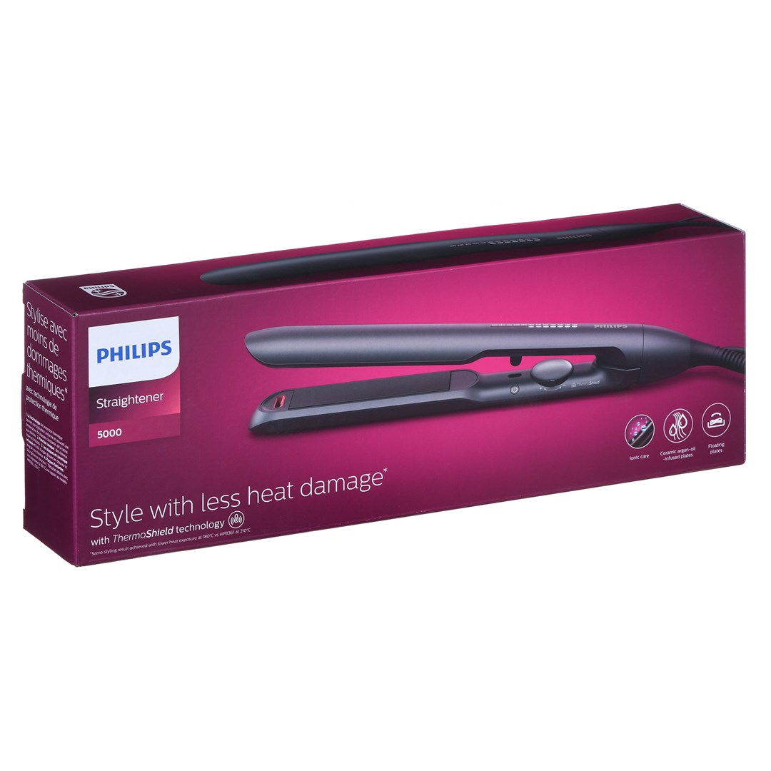 Pegla za kosu PHILIPS BHS510/00 Series 5000 (ThermoShield zaštita, keramičke ploče obogaćene arganovim uljem, ionska njega, 105 mm plutajuće ploče, podesiva temperatura 120–230 °C, LED zaslonski regulator)-6
