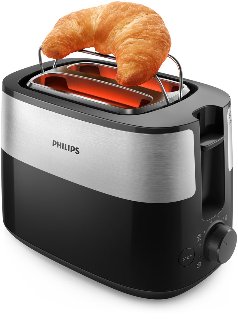 Toster PHILIPS Daily Collection HD2516/90, 830W, (2 kriške, široki utor, metalik)-2