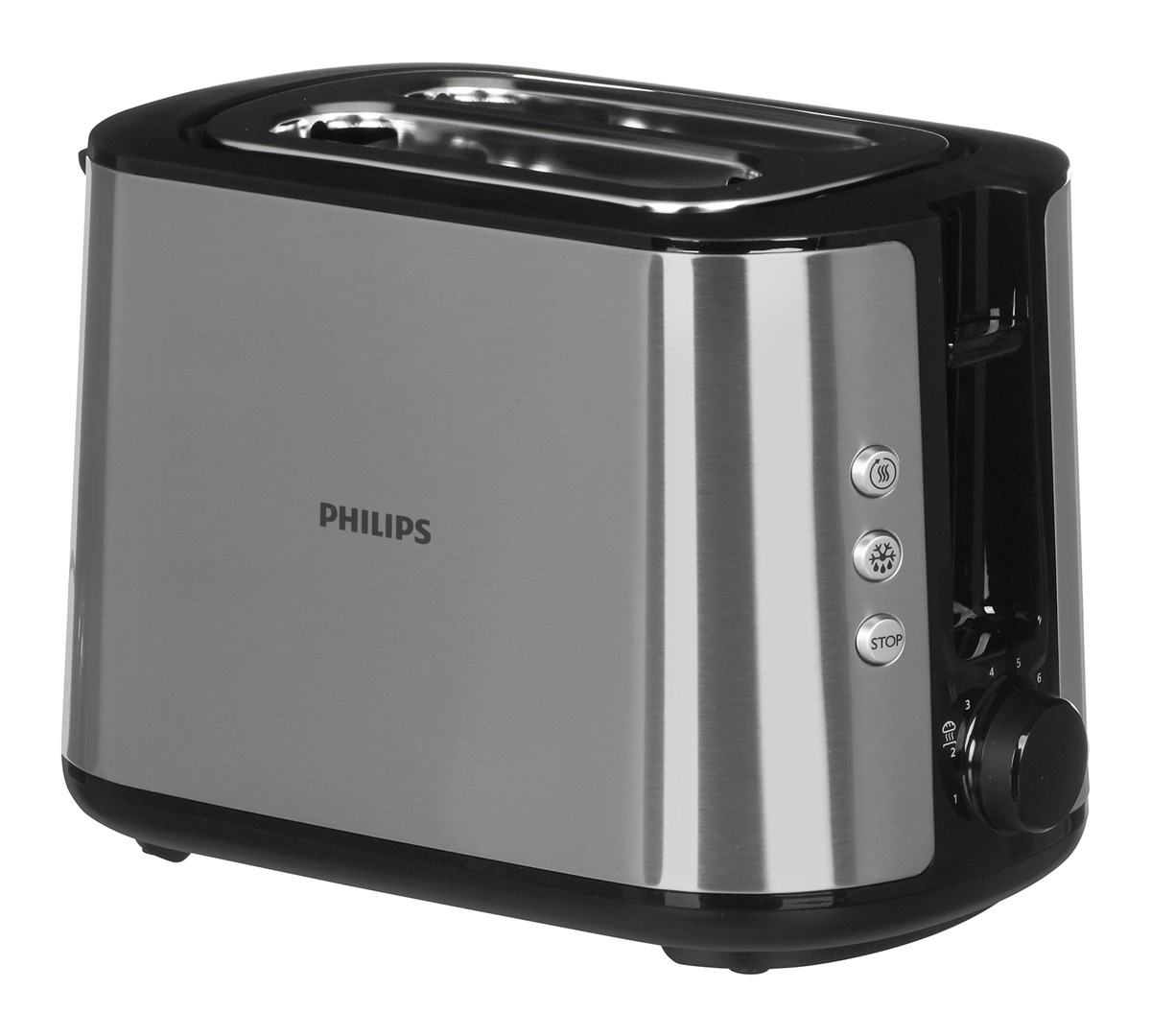 Toster PHILIPS Viva Collection HD2650/90 (2 kriške, 950 W, nehrđajući čelik) crni-1
