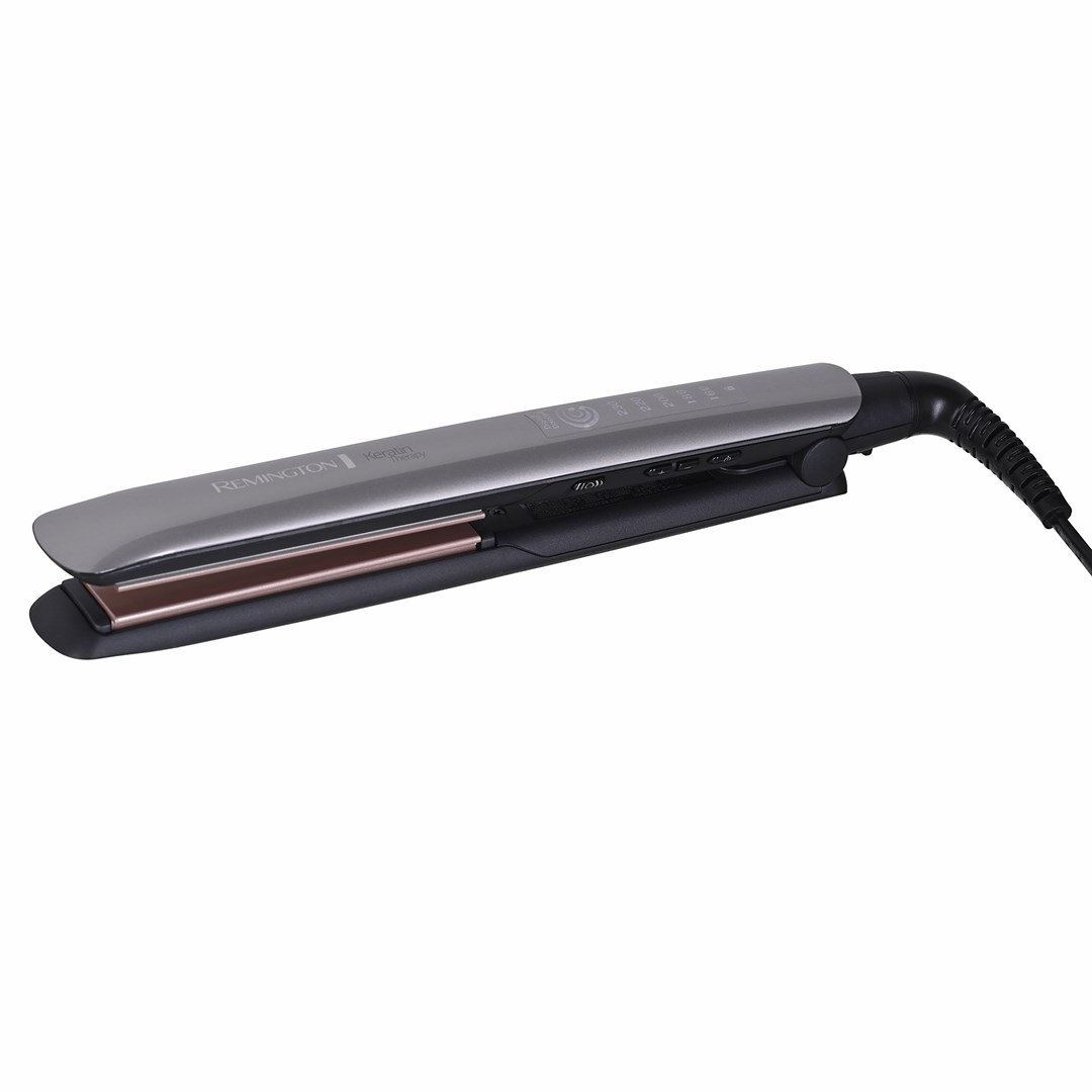 Pegla za kosu REMINGTON S8590 Keratin Therapy Pro (Advanced Keratin Ceramic ploče, senzor zaštite toplinom, 5 temperatura 160–230 °C, digitalni zaslon, brzo grijanje, rotirajući kabel)-1