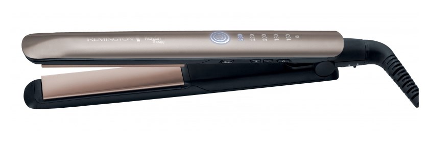 Pegla za kosu REMINGTON S8590 Keratin Therapy Pro (Advanced Keratin Ceramic ploče, senzor zaštite toplinom, 5 temperatura 160–230 °C, digitalni zaslon, brzo grijanje, rotirajući kabel)