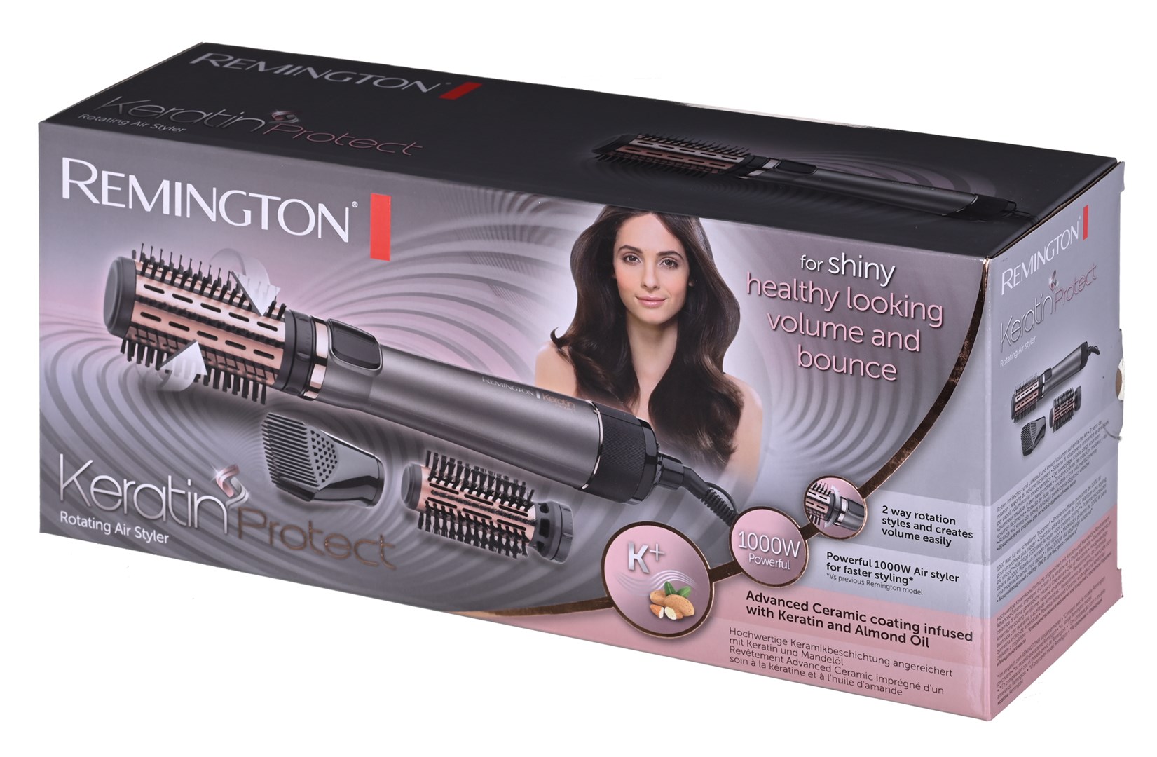 Remington AS8810 hair styling tool Hot air brush Steam Silver, Black, Gold 1000 W 3 m-10