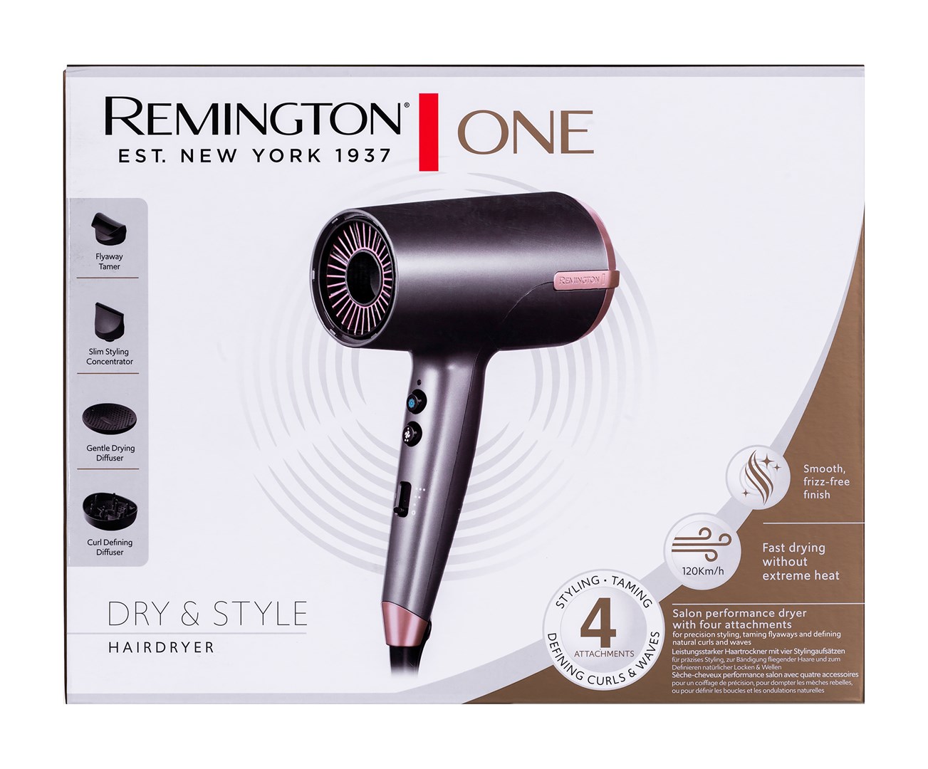 Remington D6077 hair dryer 2000 W Bronze, Grey-0