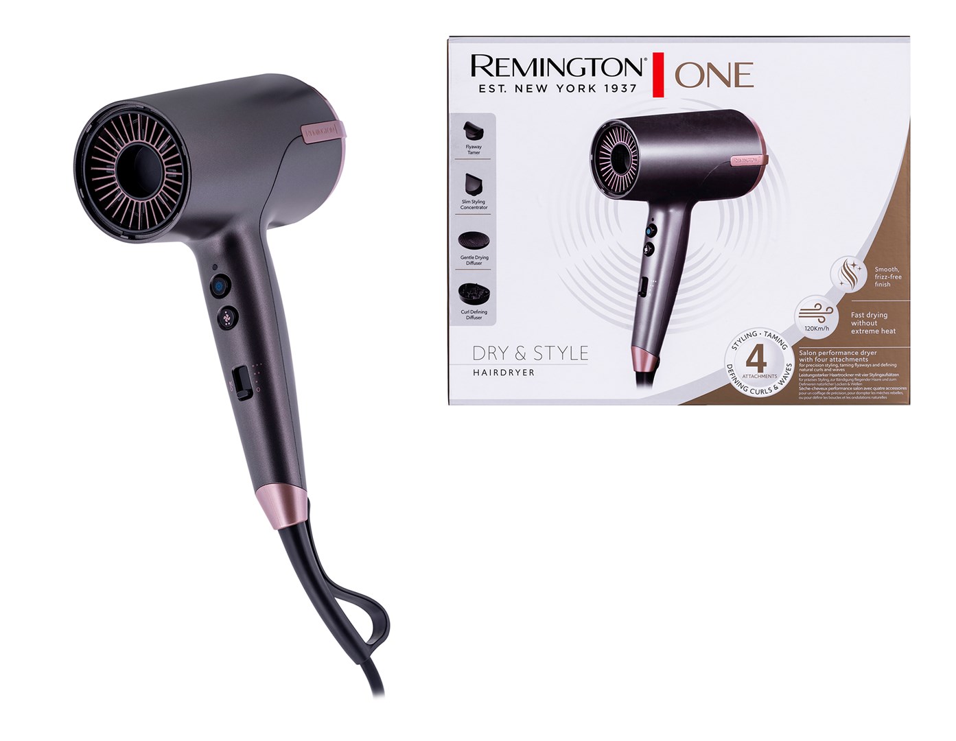 Remington D6077 hair dryer 2000 W Bronze, Grey-3