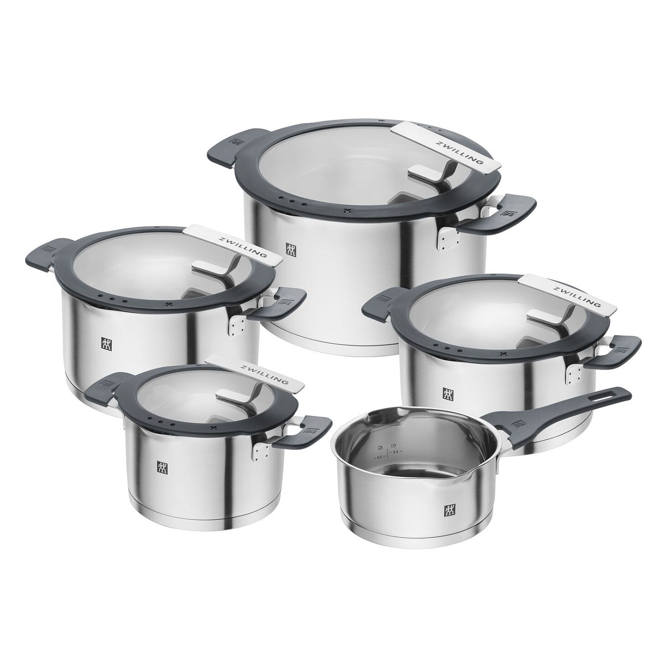 Set lonaca ZWILLING SIMPLIFY (66870-005-0, nehrđajući čelik, 5 komada, srebrni crni)-0