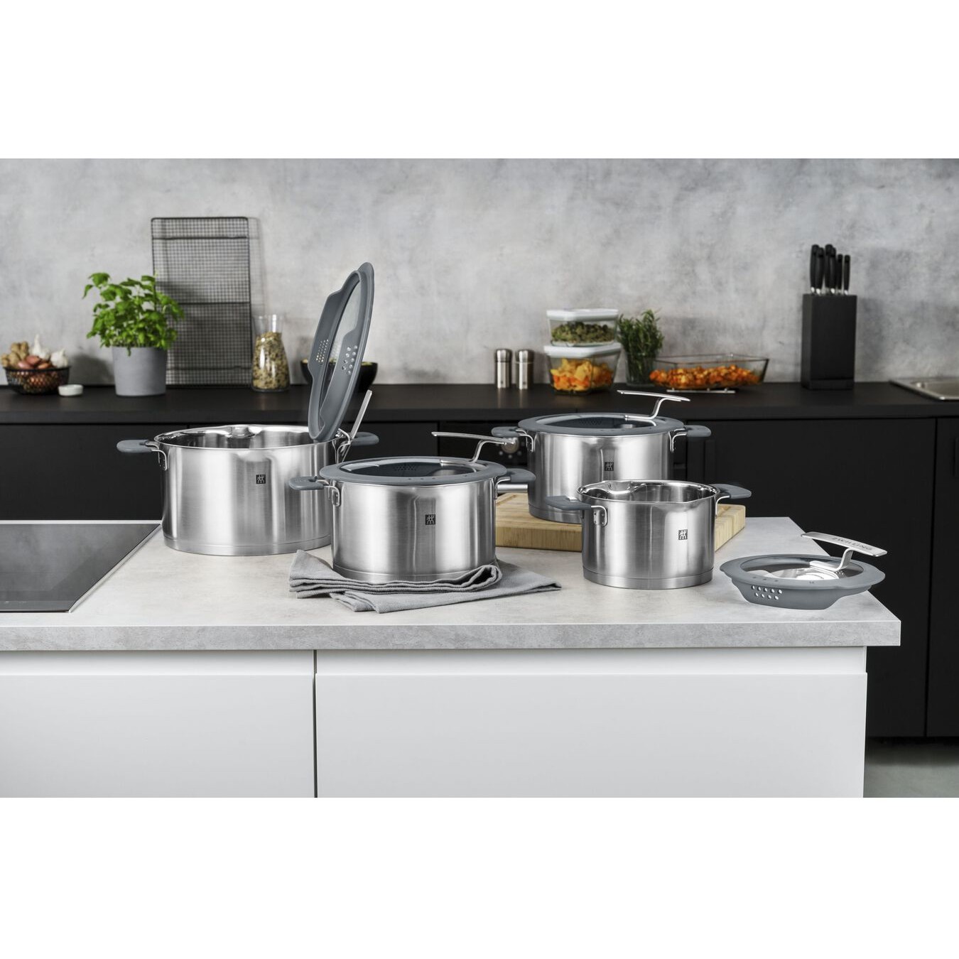 Set lonaca ZWILLING SIMPLIFY (66870-004-0, nehrđajući čelik, 4 komada, srebrni crni)-8