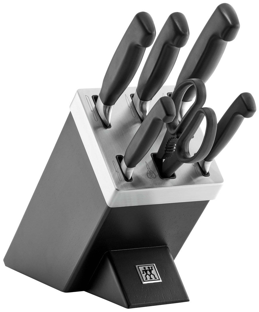 Set noža i pribora s blokom ZWILLING FOUR STAR (35145-007-0, 7 komada crni)-0