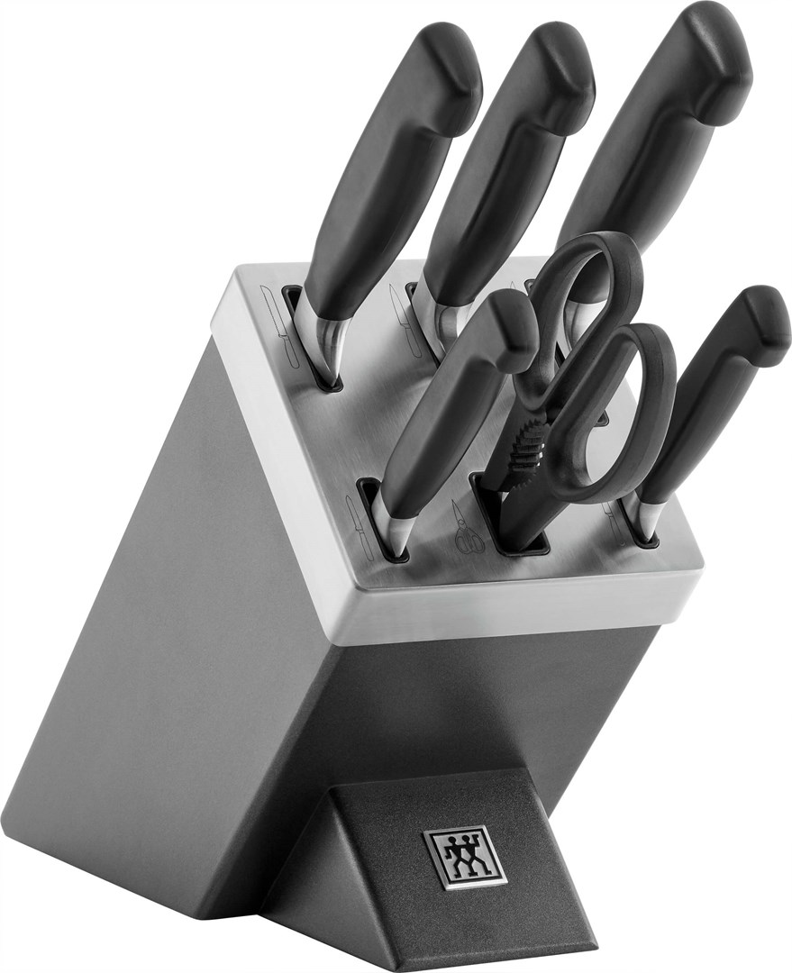 Set noža i pribora s blokom ZWILLING FOUR STAR (35148-507-0, 7 komada sivi)-0