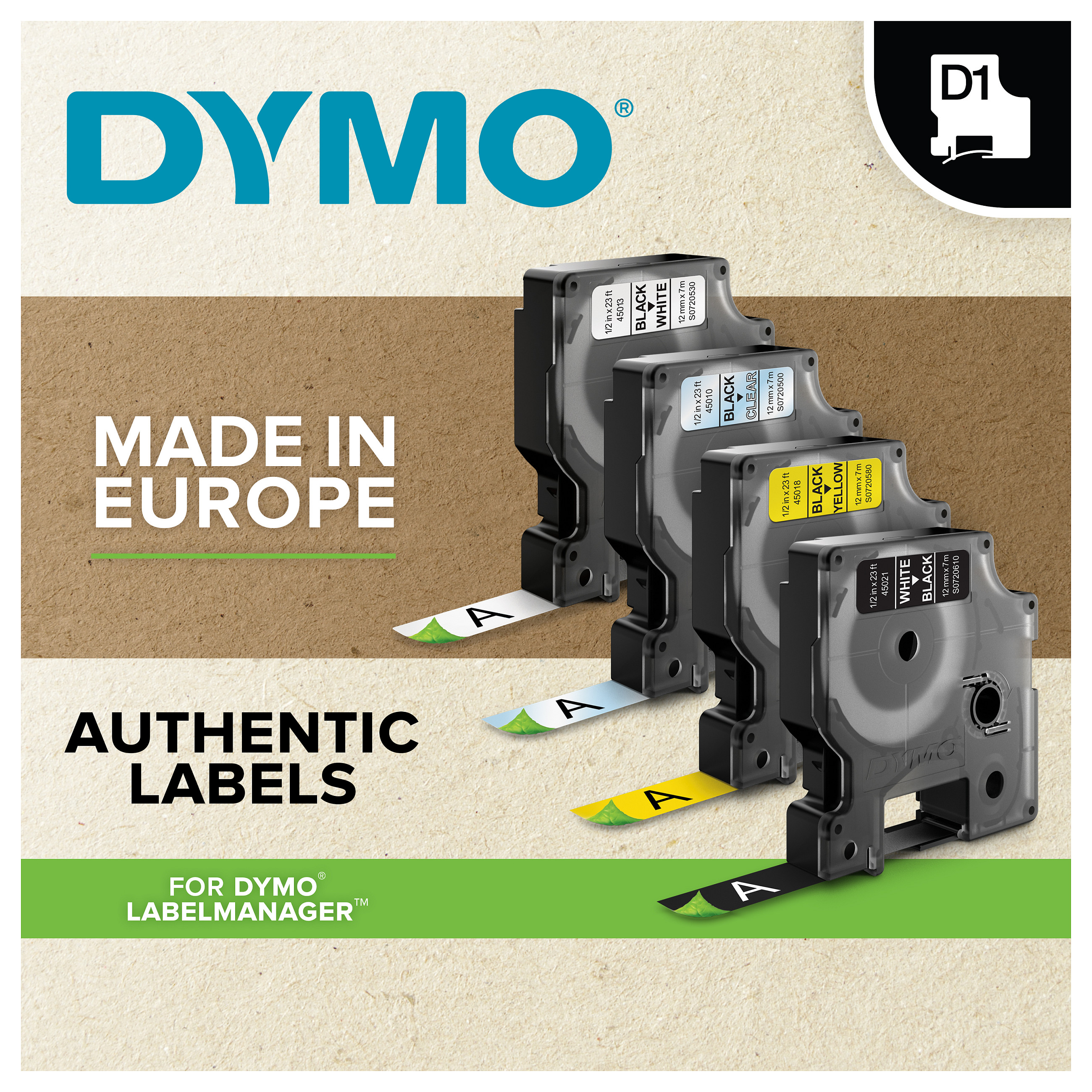 Traka za označavanje DYMO D1 Standard (crna na prozirnoj, 19mm)-7