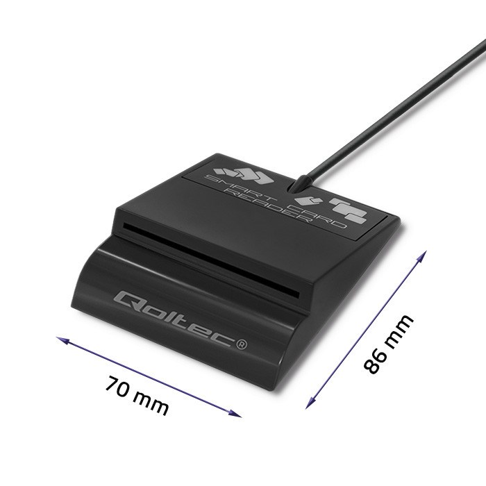 Čitač pametnog čipa ID kartice QOLTEC 50636 (SCR-0636, USB tip C)-1