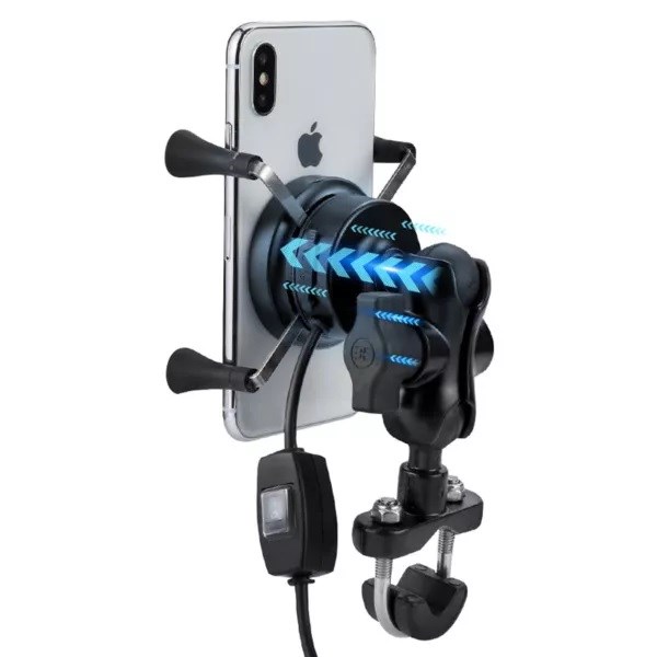 Nosač za mobitel na motoru FREEDCONN MC7W s indukcijskim punjačem-1