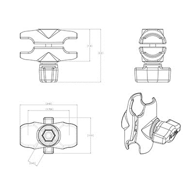 RAM Mounts Double Socket Arm-2